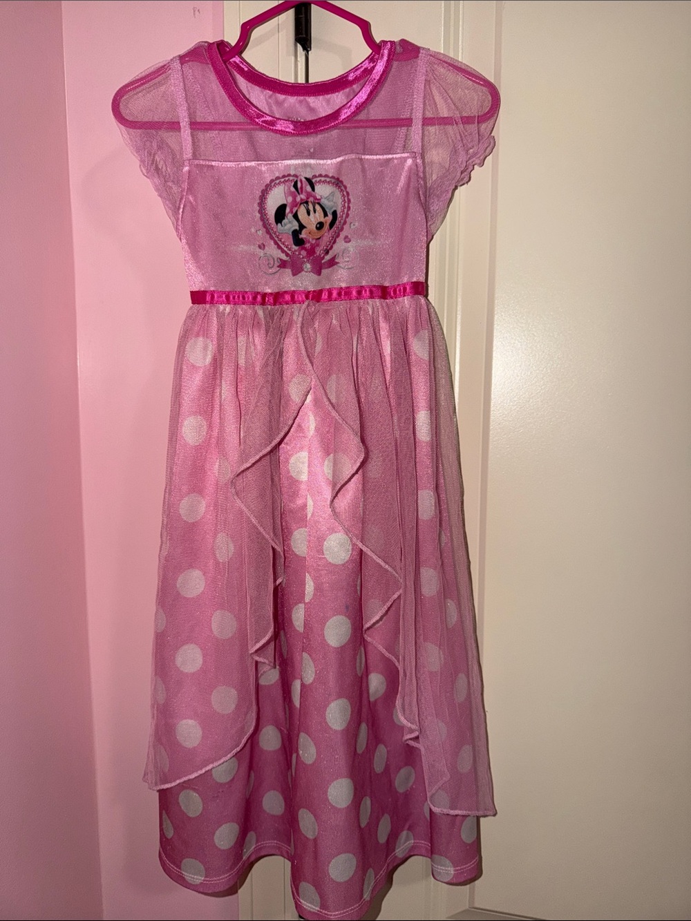 Disney Pink Minnie Mouse Polka Dot Nightgown